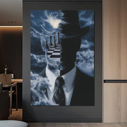 Surreal Chessboard Mind Horizon - NicheCanvas