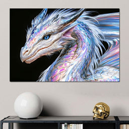 Radiant Scales of the Glacial Guardian - NicheCanvas