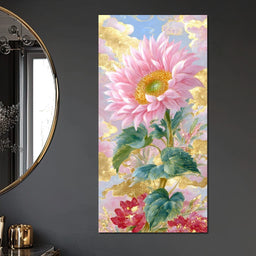 Golden Petal Reverie Blooming - NicheCanvas