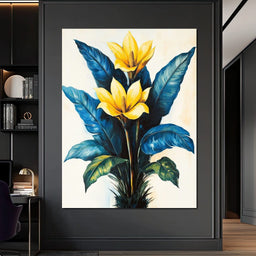 Golden Petals Tropical Elegance - NicheCanvas