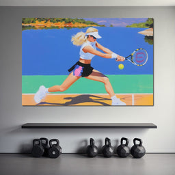 Summer Lakecourt Tennis Rally - NicheCanvas