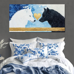 Golden Heart Wolves - NicheCanvas