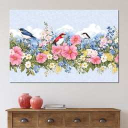 Birds Among Blossoming Peaks - NicheCanvas