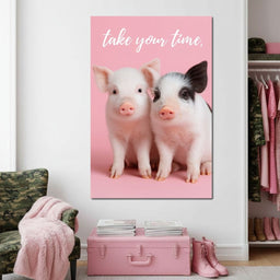 Take Your Time Piglet Pals - NicheCanvas