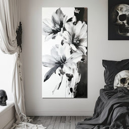 Monochrome Flora Harmony - Wildrose Creations - NicheCanvas