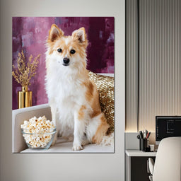 Glam Pomeranian Popcorn Night - NicheCanvas