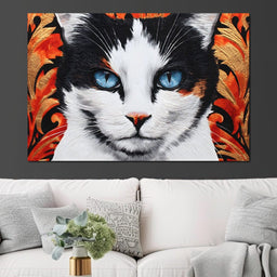 Enchanted Blue Eyed Cat Stare - NicheCanvas