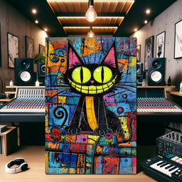 Neon Grin Alley Cat Pop - NicheCanvas
