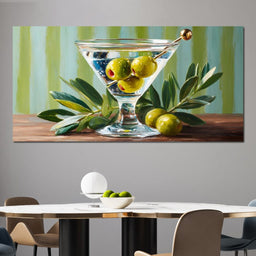 Olive Martini Still Life Delight - NicheCanvas