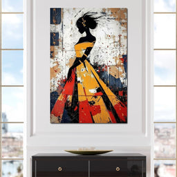 Women in Yellow Dress - NicheCanvas