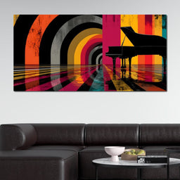 Piano Reflections in Color - NicheCanvas