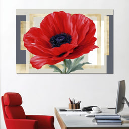 Bold Poppy Bloom Portrait - NicheCanvas