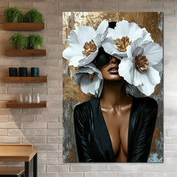 Golden Elegance Floral Expression - Cole Williams - NicheCanvas