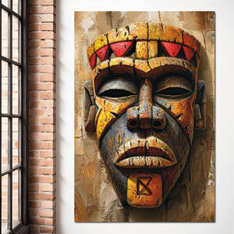 Ancient Tribal Mask Vibrance 40x60 - NicheCanvas