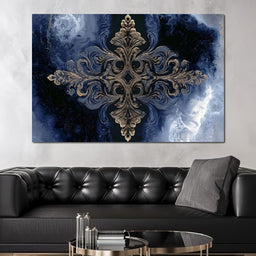 Gilded Blue Reverie - NicheCanvas