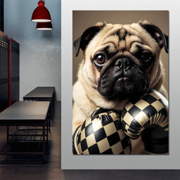 Pug Pugilist - NicheCanvas