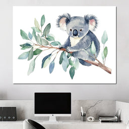 Koala on Eucalyptus - NicheCanvas