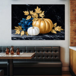 Golden Harvest Marble Elegance - NicheCanvas