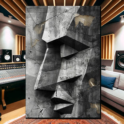 Monochrome Geometric Echoes - NicheCanvas