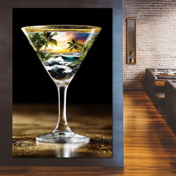 Tropical Sunset Cocktail Dream - NicheCanvas