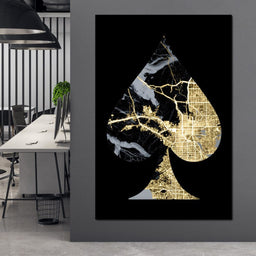 Golden Spade Deco Map - NicheCanvas