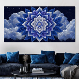 Starlit Sapphire Petal Mandala - NicheCanvas