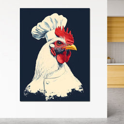 Chef Rooster Portrait - NicheCanvas