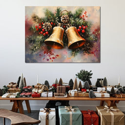 Golden Christmas Bells Garland - NicheCanvas