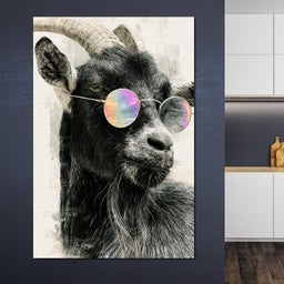 Stray Goat With A Painted Perspective - NicheCanvas