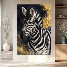 Golden Stripes of the Midnight Plains - NicheCanvas
