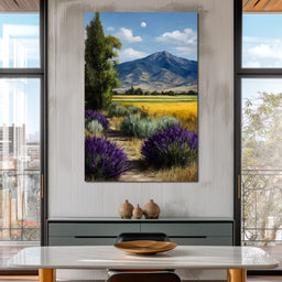 Moonlit Lavender Mountain Path - NicheCanvas