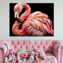 Silk Strand Flamingo Curve - TooplesArt - NicheCanvas