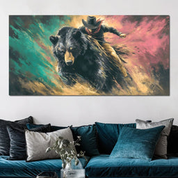 Wild Frontier Bearback Rider Fury - NicheCanvas