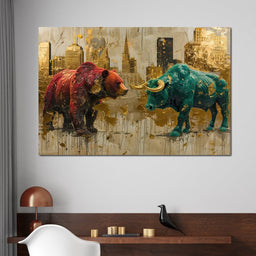 The Clash of Bull and Bear Forces - NicheCanvas