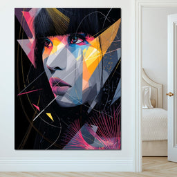 Neon Prism Portrait of Muse - NicheCanvas