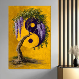 Wisteria Yin Yang Tree Zen - NicheCanvas