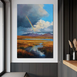 Rainbow Over Highland Moorland - NicheCanvas