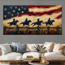 Galloping Past Frontier Lines - NicheCanvas
