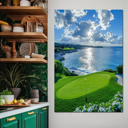 Oceanfront Green Serenity - NicheCanvas