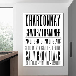 White Wine Typography - NicheCanvas