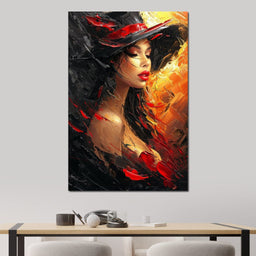 Fiery Elegance in Noir - NicheCanvas
