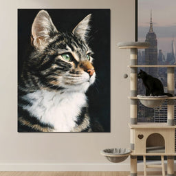 Emerald Eyed Tabby Portrait - NicheCanvas
