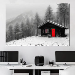 Cabin Solitude Winter Tale - NicheCanvas