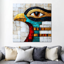 Falcon's Luminous Mosaic - NicheCanvas