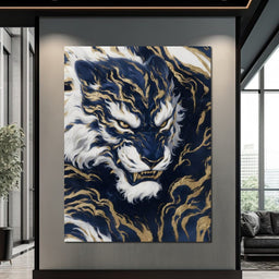 Majestic Midnight Gold Tiger - NicheCanvas
