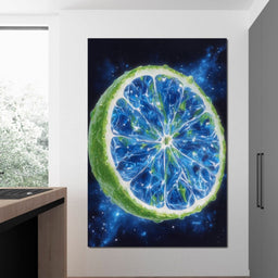 Galactic Lime Slice Radiance - NicheCanvas