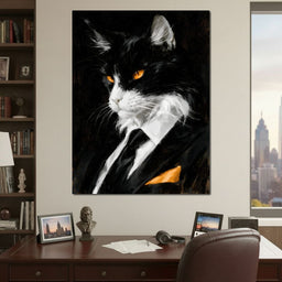 The Calculated Intent of the Feline Mogul - NicheCanvas