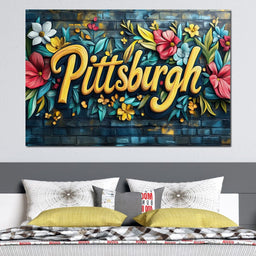 Floral Pittsburgh - NicheCanvas