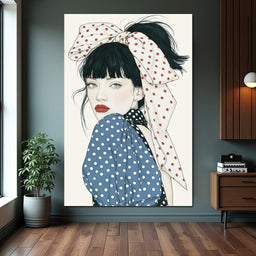 Polka Dot Afternoon Glance - NicheCanvas
