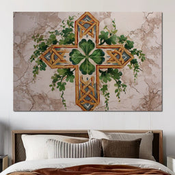Celtic Cross Clover Wreath - NicheCanvas